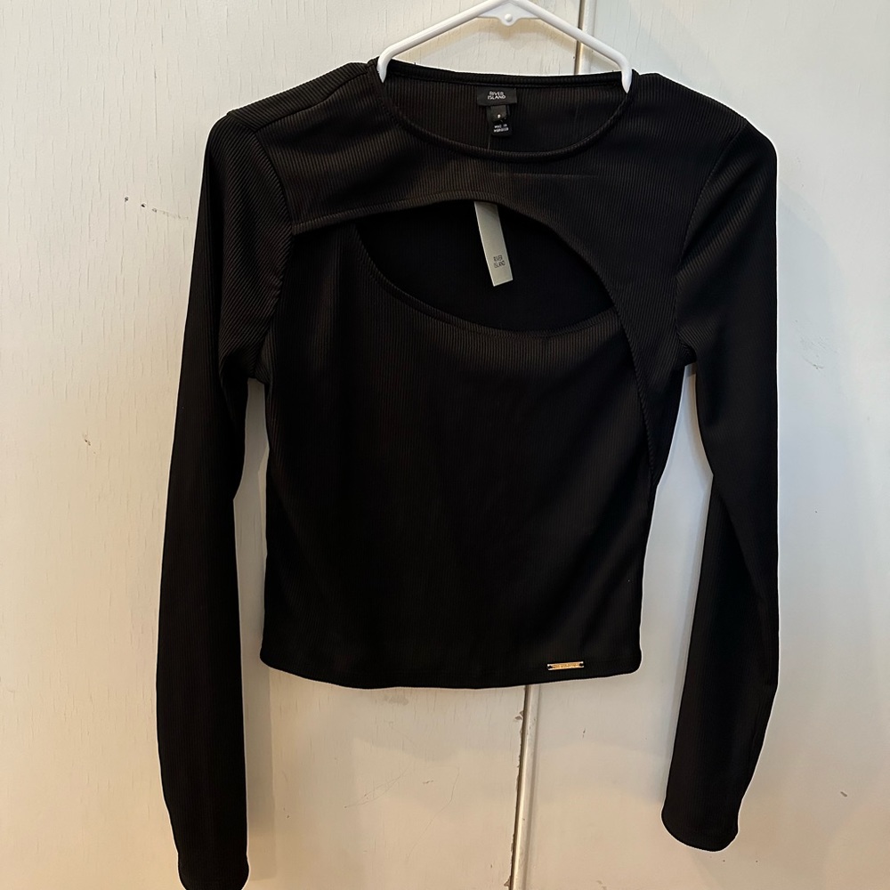 Black cropped top with cutout